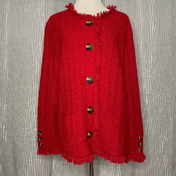 Talbots wool/Alpaca blend button from knit jacket - Picture 2 of 6